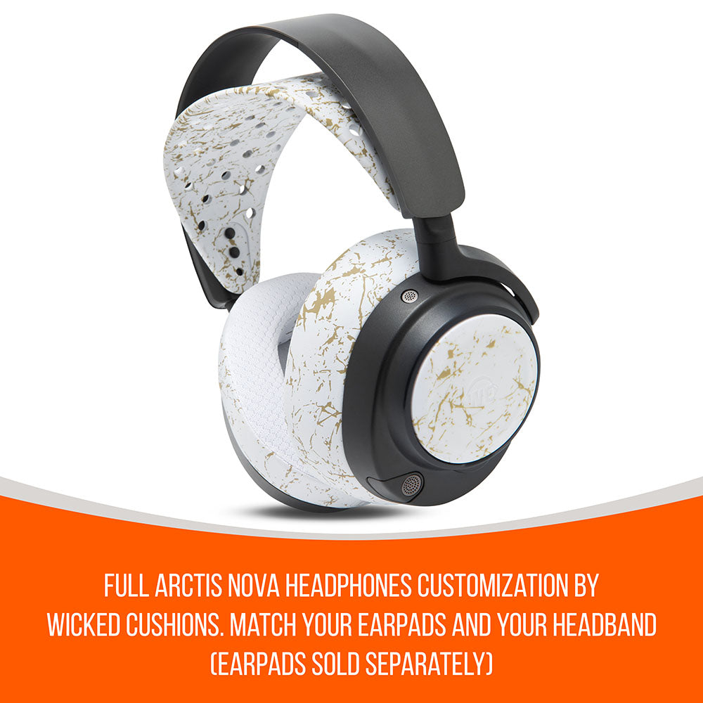 WC HeadbandZ Arctis Nova V2 | Gold Marble
