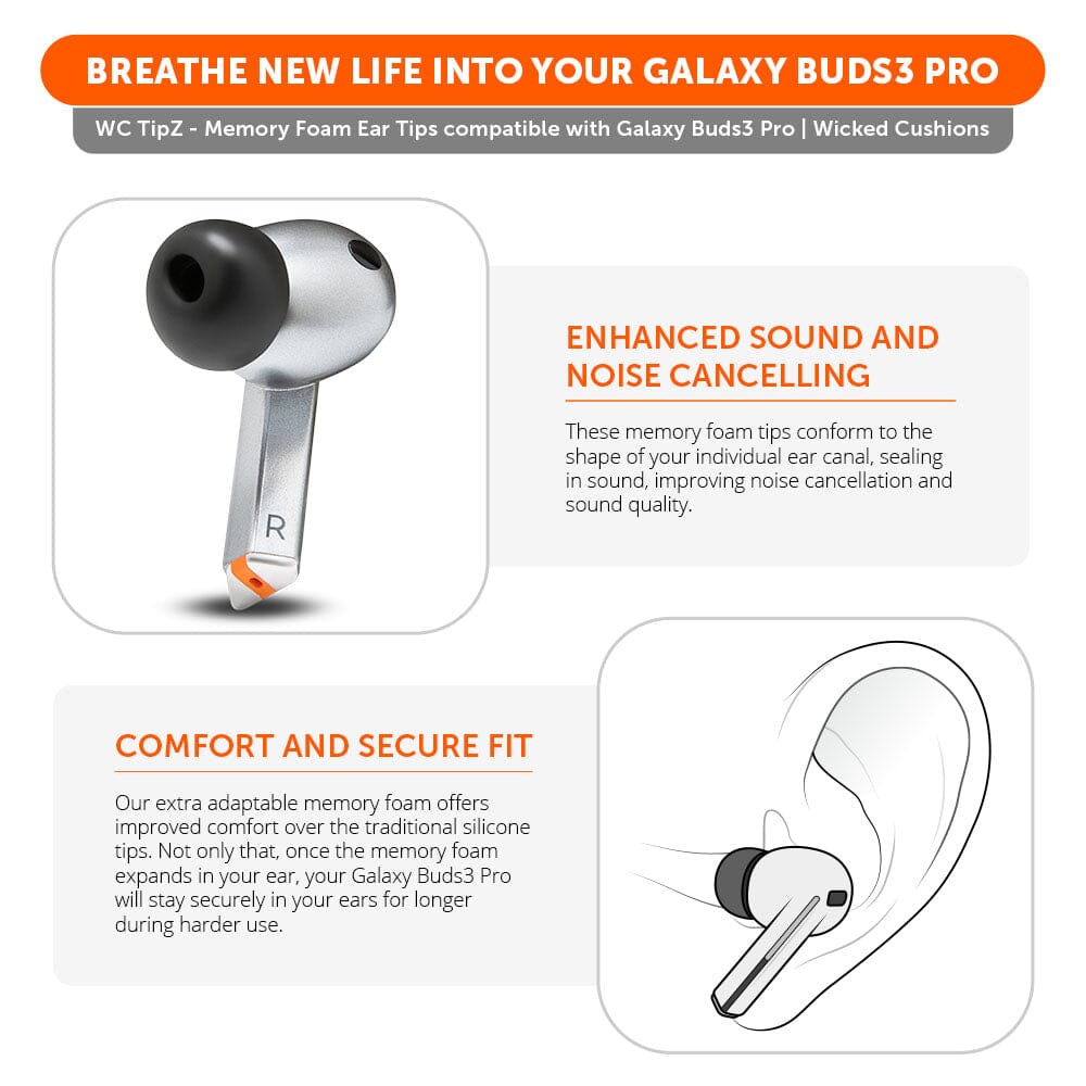 Galaxy Buds Pro Memory Foam Ear Tips WC TipZ Galaxy