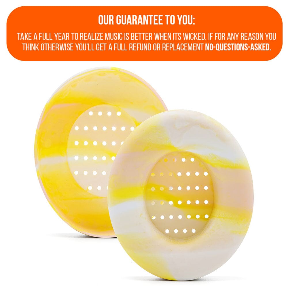 WC SweatZ Protective Headphone Earpad Cover | Yellow Starburst