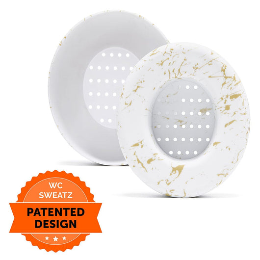 WC SweatZ Protective Headphone Earpad Cover | Gold Marble