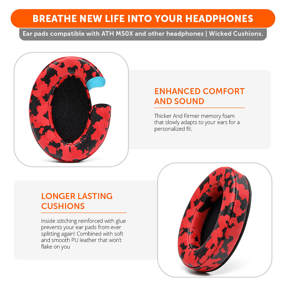 ATH M50X Earpads | Red Camo