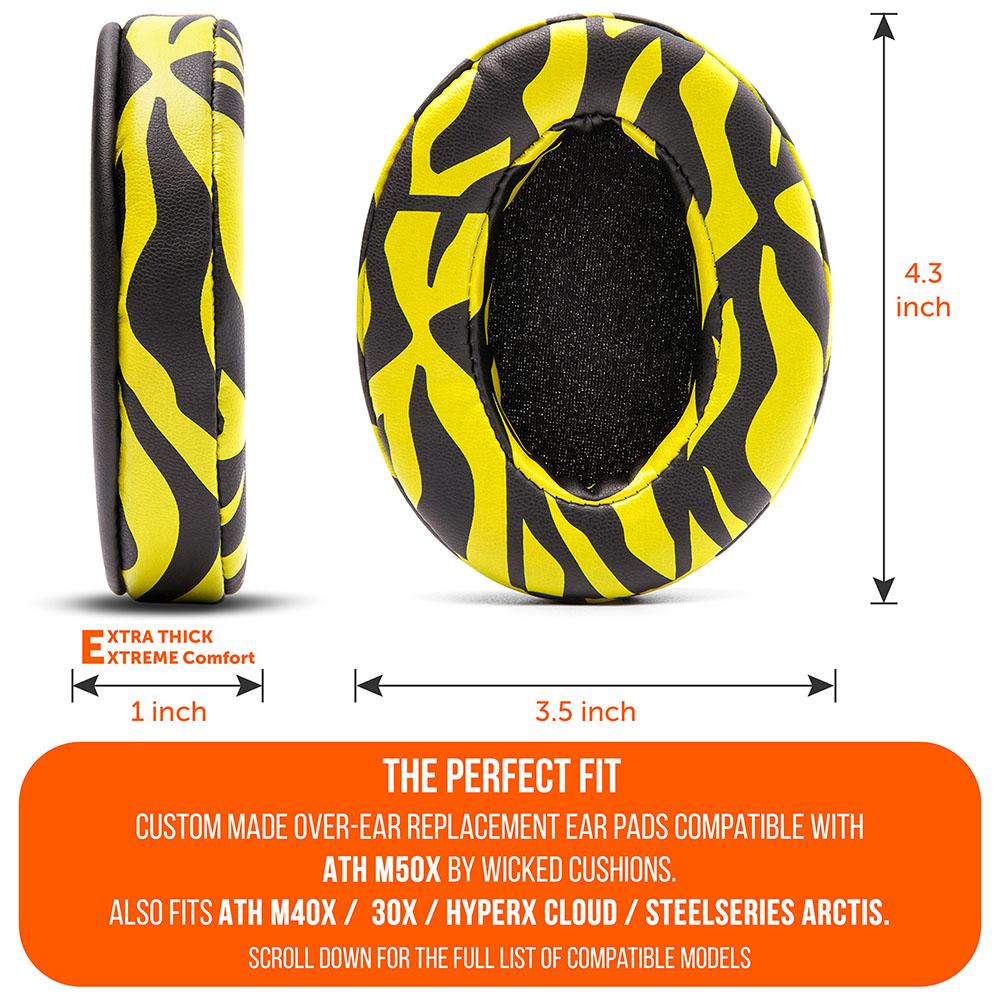 ATH M50X Earpads | Yellow Tiger