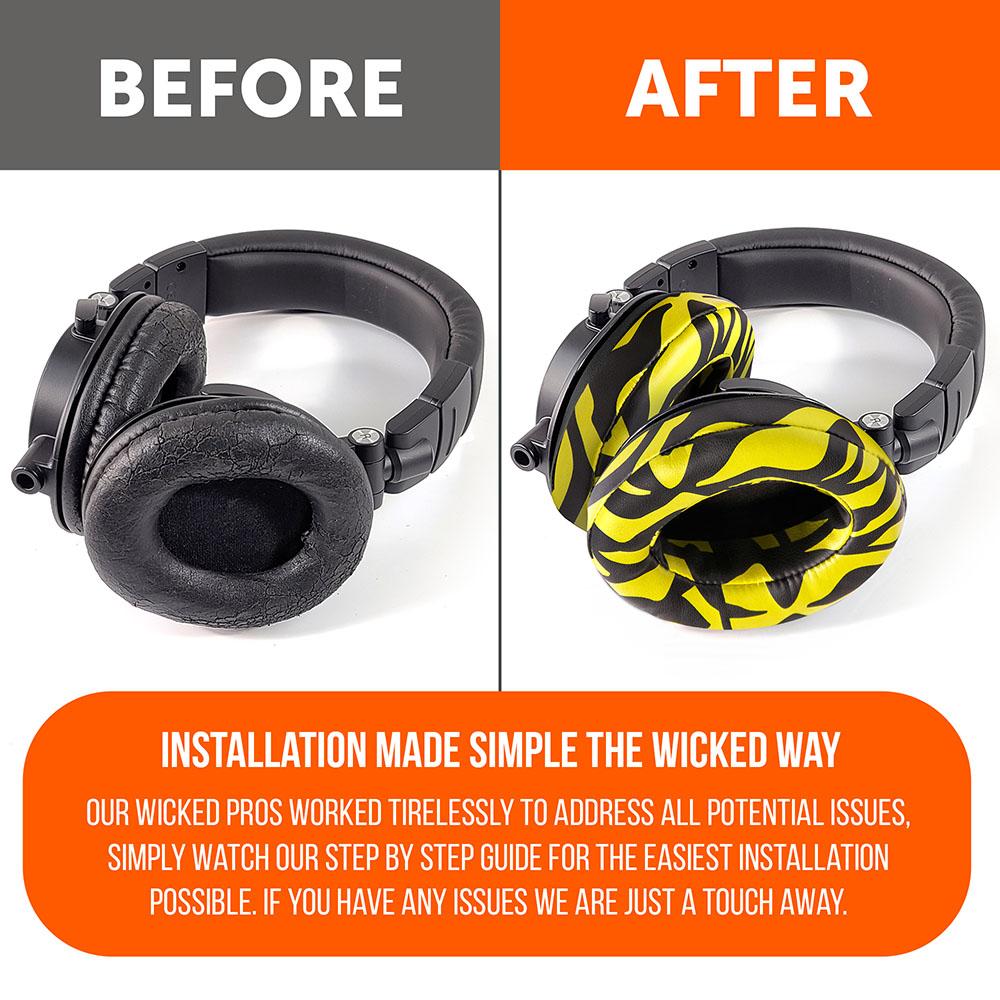 ATH M50X Earpads | Yellow Tiger