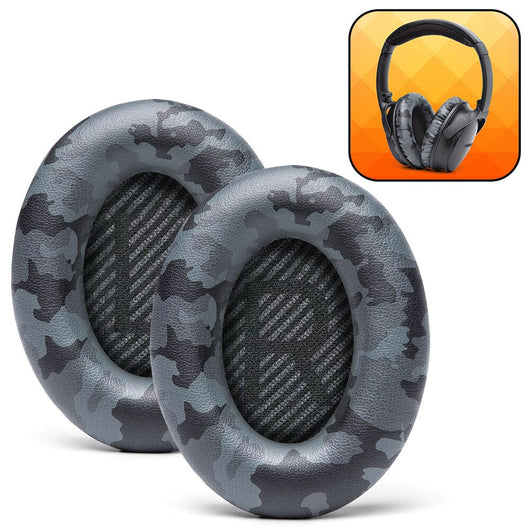 Replacement Ear Pads For Bose QC35 | Black Camo