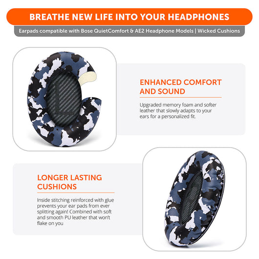 Replacement Ear Pads For Bose QC35 | Snow Camo