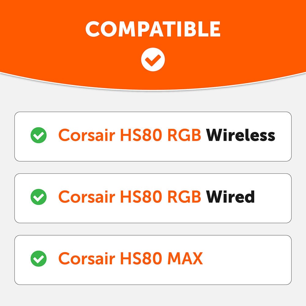 HoneTeek Vervangende Oorkussens Voor Corsair HS80 RGB – Zacht Velours, Verbeterd Geluidsisolatie & Extra Comfort
