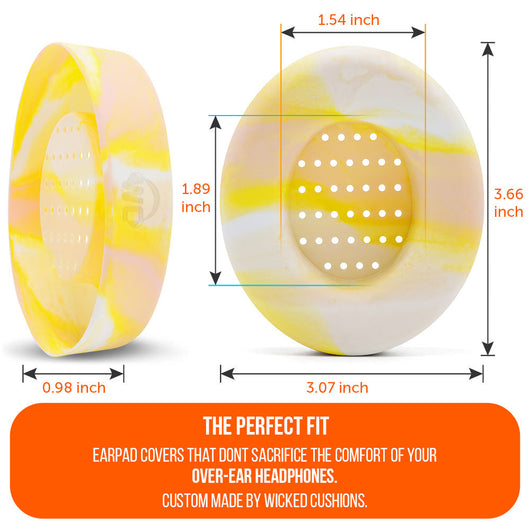 WC SweatZ Protective Headphone Earpad Cover | Yellow Starburst