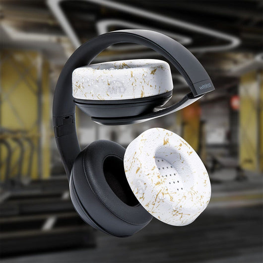 WC SweatZ Protective Headphone Earpad Cover | Gold Marble