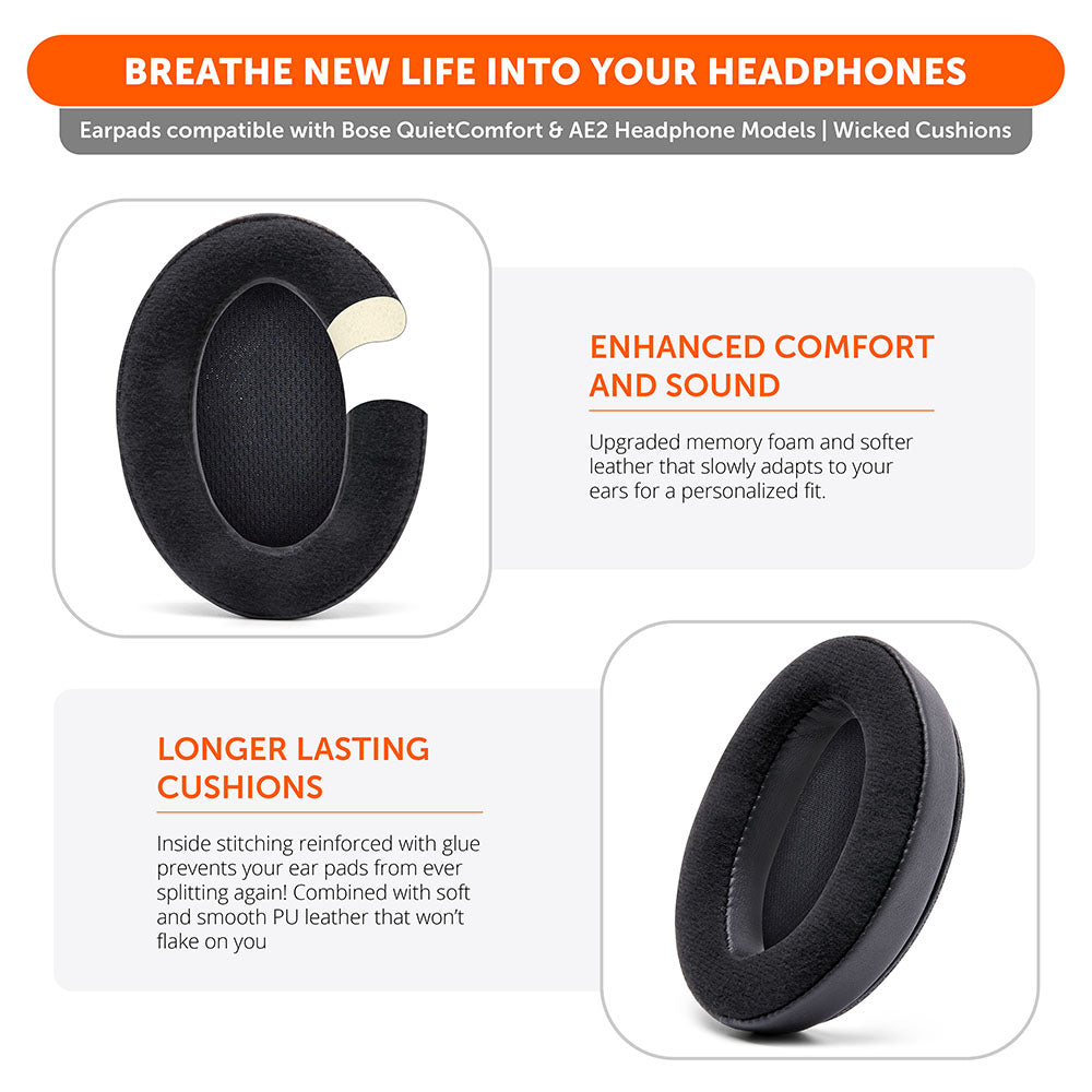 Replacement Earpads For Bose QC15 Headphones | Velour