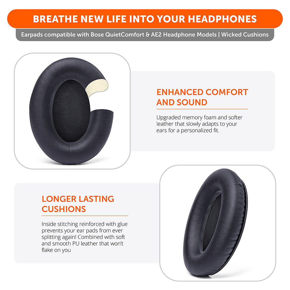 Replacement Earpads For Bose QC15 Headphones | Black