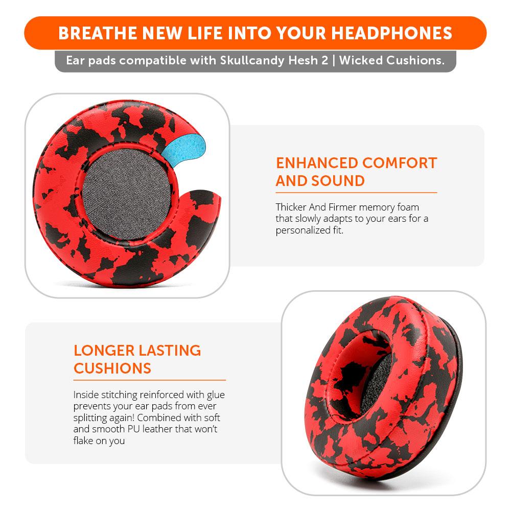 Skullcandy Hesh 2 Replacement Earpads | Red Camo