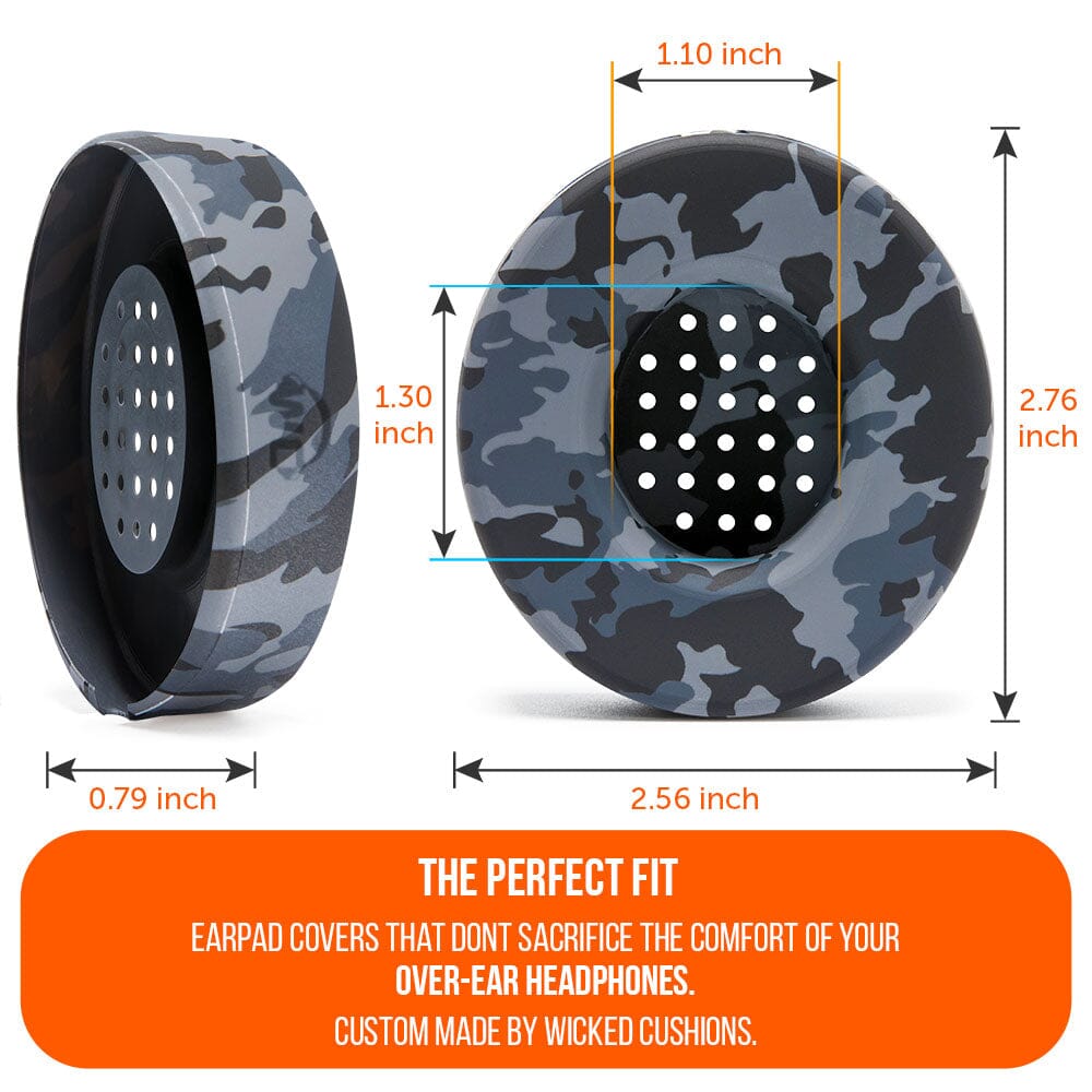 WC Solo SweatZ Protective Headphone Earpad Cover | Black Camo