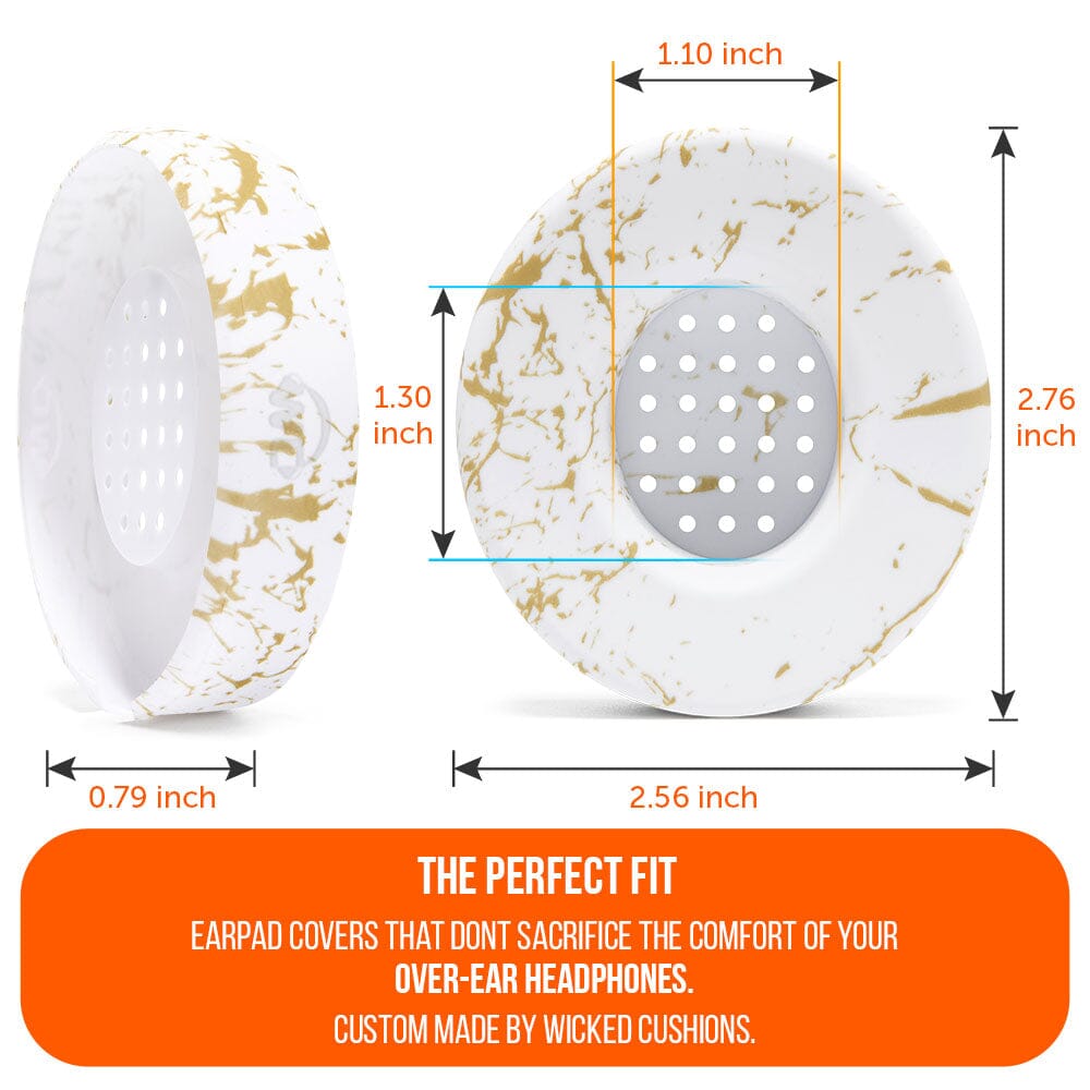 WC Solo SweatZ Protective Headphone Earpad Cover | Gold Marble