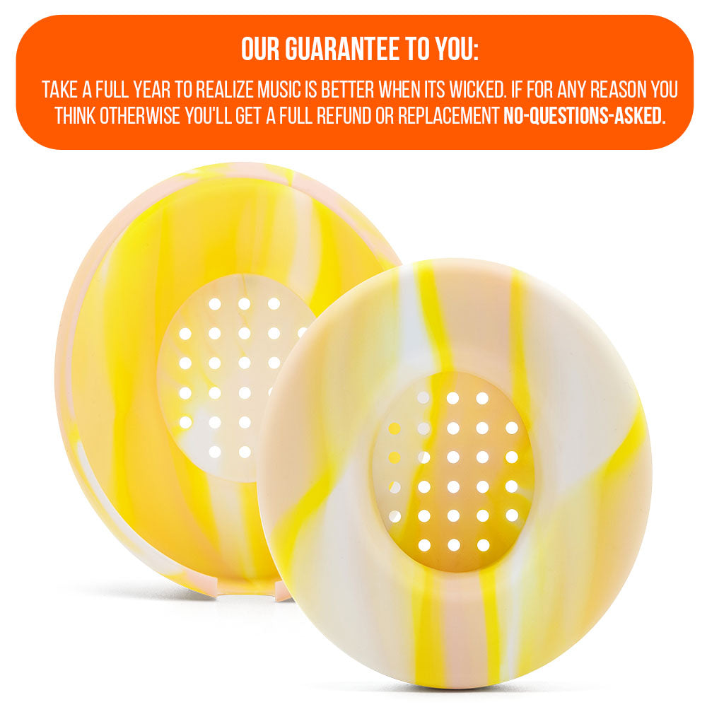WC Solo SweatZ Protective Headphone Earpad Cover | Yellow Starburst