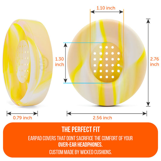 WC Solo SweatZ Protective Headphone Earpad Cover |  Yellow Starburst
