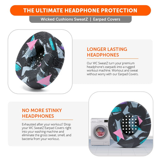 WC Solo SweatZ Protective Headphone Earpad Cover |  90s Black