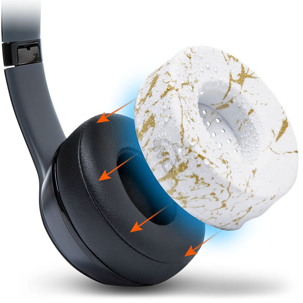 WC Solo SweatZ Protective Headphone Earpad Cover | Gold Marble