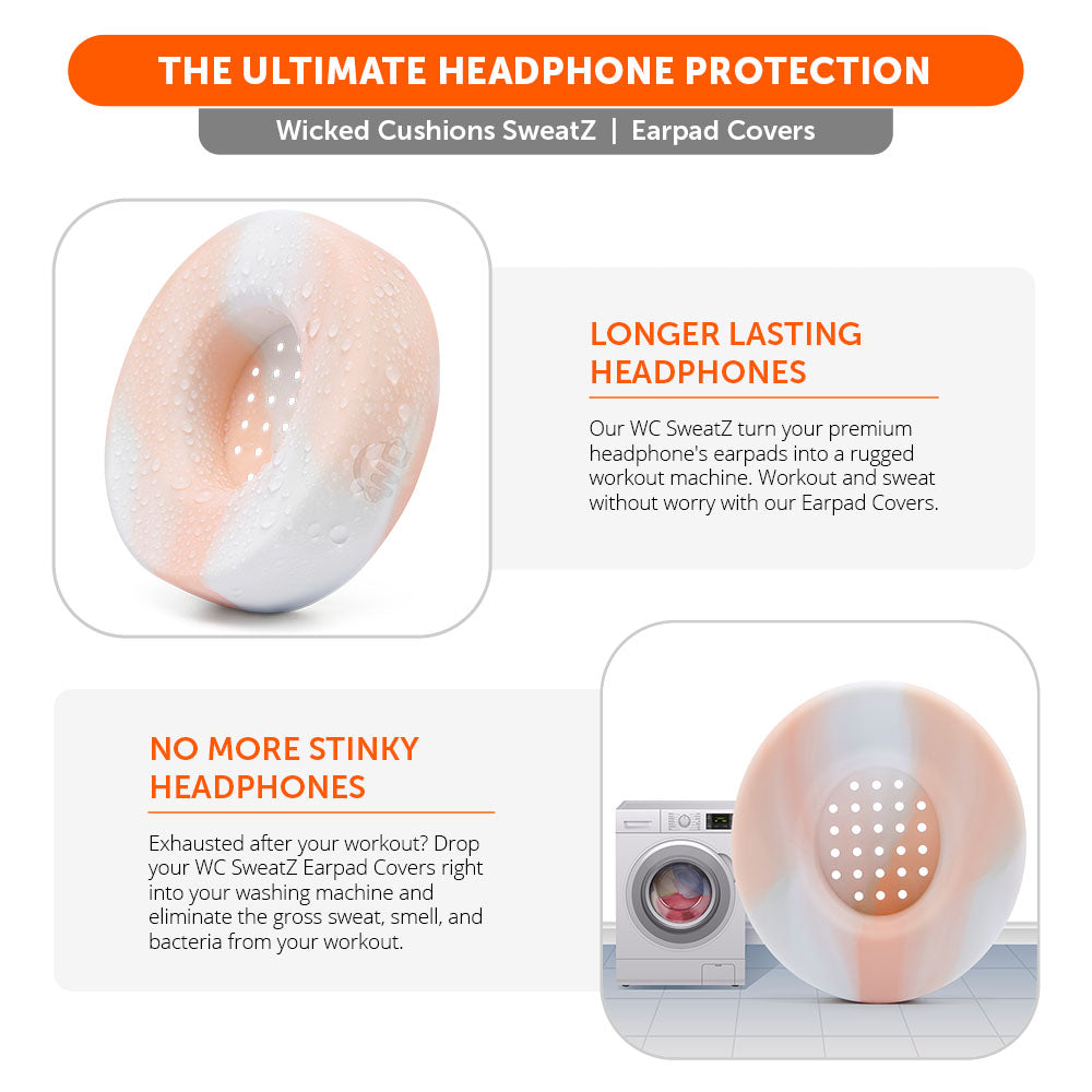 WC Solo SweatZ Protective Headphone Earpad Cover | Pink Marble