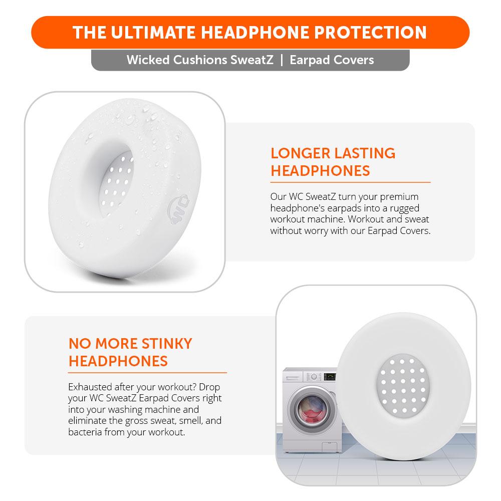 WC Solo SweatZ Protective Headphone Earpad Cover | White